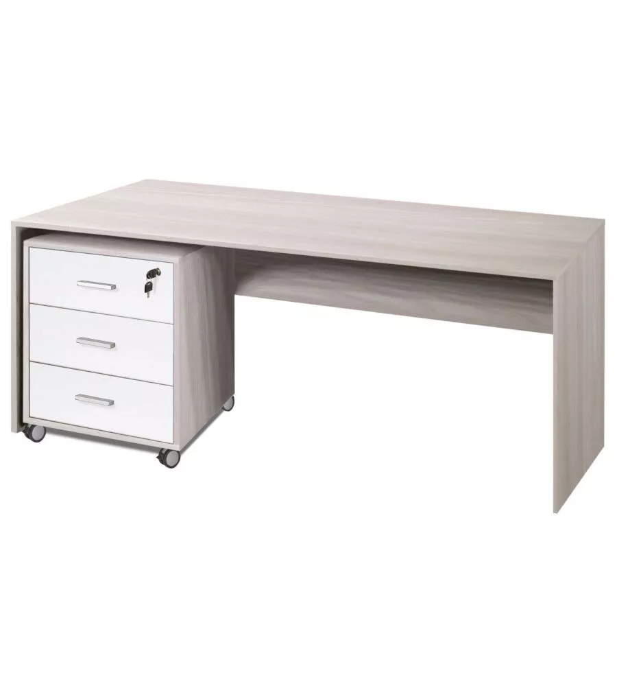 SCRIVANIA RIFINITA IN OLMO, 150x73x73 CM